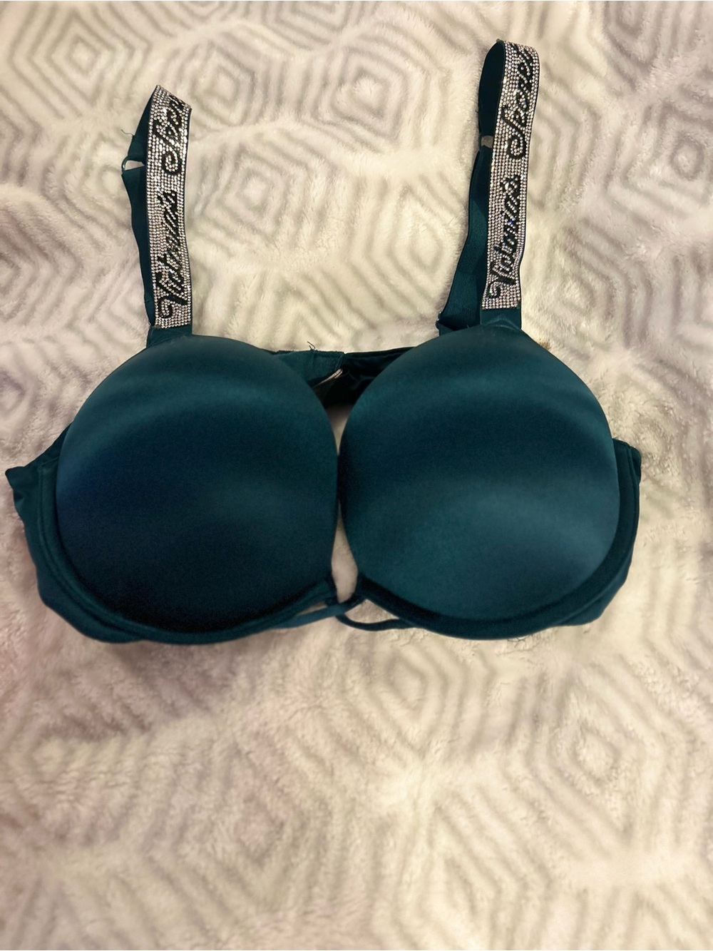 Victoria's Secret Deep Teal Padded Bra with Branded Straps